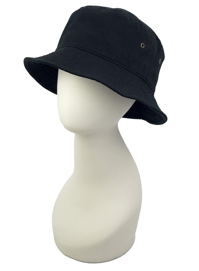 Utmost Bucket Hat 100% Cotton & Denim Lightweight Packable Outdoor Summer Beach Fishing Sun Hat(S/M, 1pc Black) - Image 2
